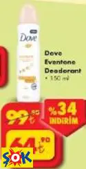 DOVE EVENTONE DEODORANT 150ML